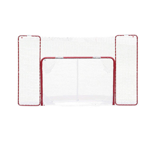 Hockey Folding Pro Goal with Backstop and Targets, 2-Inch, Red